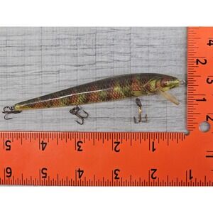 Vintage Rebel Floater F30 Minnow Lure 5.5" Naturalized Northern Pike Made in USA